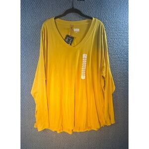 Alaskan Hardgear Long Sleeve T Shirt Mustard V Neck Stretch / Women's 3X